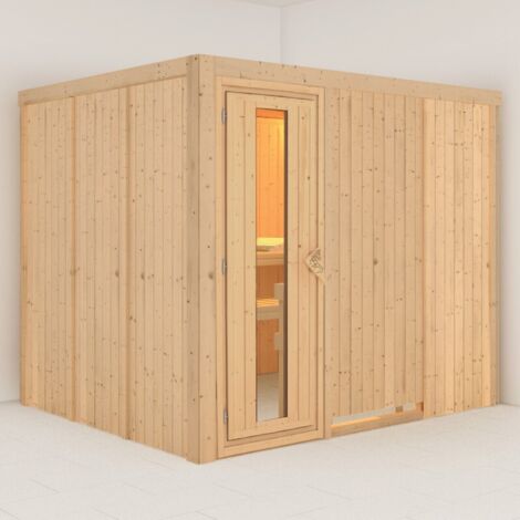 Sauna Bois Massif 3-4 Places 68mm Porte Isolante Karibu Gobin