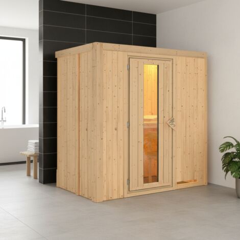Sauna Bois Massif Karibu Variado 2-3 Places Porte Isolante 68mm