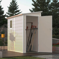 Abri Jardin Adossé Résine Beige 2,09m2 Porte Verrouillable JOBU