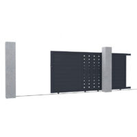 Portail Coulissant Alu 300x158cm Anthracite X-Metal Fancy Film