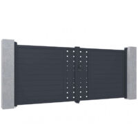 Portail Battant Alu 392x158cm Fancy Film Anthracite X-Metal