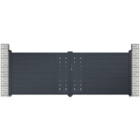 Portail battant aluminium 392x142 cm anthracite – Serrure incluse – Finition thermolaquée – Résistant aux chocs et à la corrosion – X-Metal