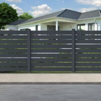 Clôture aluminium ajourée 190x169cm – Couleur anthracite – Finition thermolaquée résistante – 100% recyclable et sans entretien – X-Metal