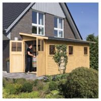 Abri Jardin Adossé Bois 8m² 19mm Karibu Juist 5 Marron