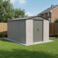 Abri Jardin Métal 7,15m²WoodTouch Beige + Kit Ancrage X-METAL