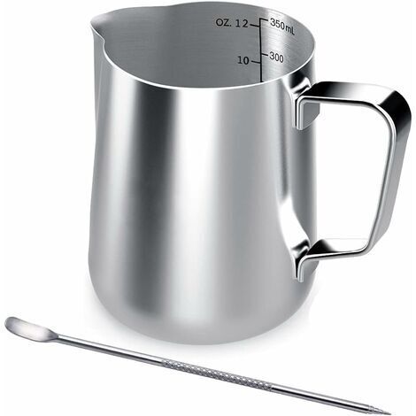 Pot à lait en acier inoxydable, 350ml à main levée Café Pot à lait, Lait Pichet (1/5)