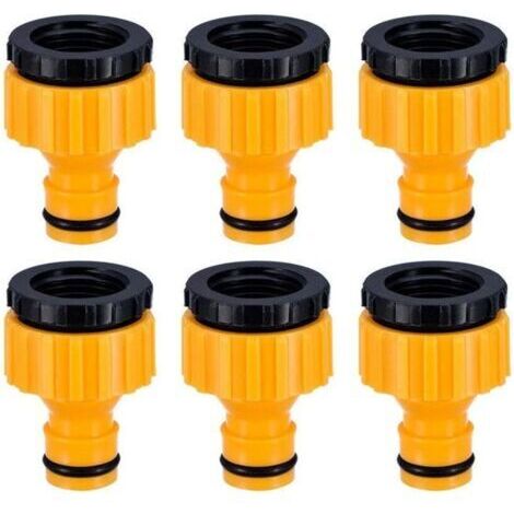 Plastique 3 / 4 \"et 1 / 2\" robinet fileté buse débit robinet connecteur adaptateur de robinet fileté pack de 6