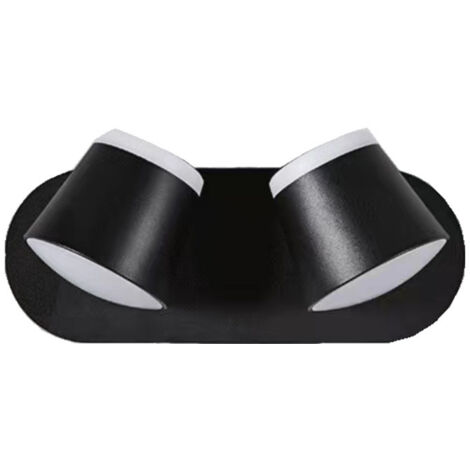 Applique LED murale extérieure 16 W Aluminium 2 spots rotatifs 360 ° Blanc chaud 3000 K Noir (1/3)