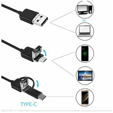 Caméra de surveillance interieur / exterieur, sans Fil 5.5mm 1080P HD Caméra d'inspection Endoscope WiFi zoomable avec 6 lumières LED et Tube de Serpent Rigide étanche IP68 pour Tablette de téléphone