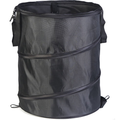 Sac à déchets,Sac à végétaux pliable avec poignées, Noir, Solid--φ4555cm (1/2)