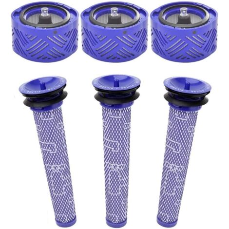 Lot de 6 filtres HEPA de rechange pour aspirateur Dyson V6 DC58 DC59 DC62 DC72 DC74 SV03 SV04 SV05 SV06 SV07 SV08 SV09 Absolute Animal Motorhead, pièce n° 965661-01, 966741-01