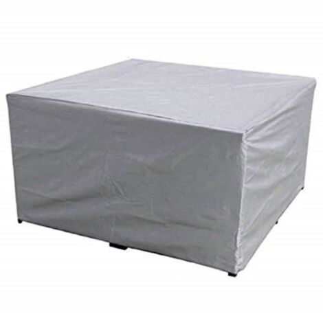 Housse Salon de Jardin 190x125x80cm protection Bach table de jardin meubles d'extérieur imperméable à l'eau et au vent résistant aux UV et au froid, argent Gris (1/5)