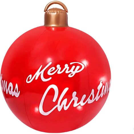 Boule de Noël en plein air, ornements de noël géants en PVC, jardin de vacances - Noël rouge (1/5)