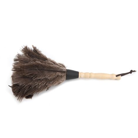 Duster, noueurs à Plumes à Autruche Douce pour Le Nettoyage, plumeau à Main léger avec poignée en Bois, Outils de poussière Suspendus pour Le Bureau, la Maison et la Voiture (1/5)