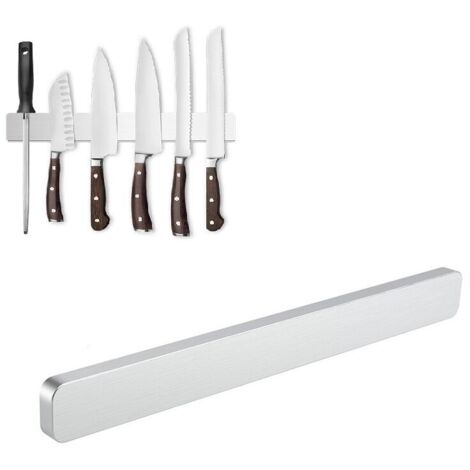 Accessoire de rangement pour cuisine,Porte Couteaux Aimanté Mural Porte Couteau en Acier Inoxydable Magnetique 40CM Barre à Couteaux aimantée Aimant Couteau Mural Pour Les Couteaux, Les Ustensiles et (1/5)