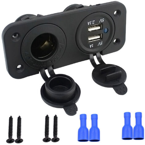 Prise de courant allume-cigare 12V / 24V, adaptateur de prise de chargeur marin étanche pour voiture marine moto Camion ATV RV, avec fiche de prise d'allume-cigare à fusible pour bateau