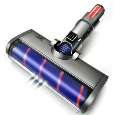 Brosse Rotative Motorisée Électrique Turbo compatible pour Dyson V7 V8 V10 V11 Rouleau Souple pour Parquet Carrelage et Lumière Led Automatique