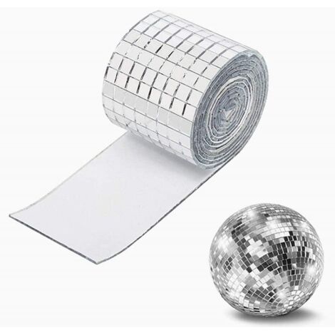 Sticker mural, Autocollant de carreaux de mosaïque de miroirs argentés en verre véritable auto-adhésifs, 1600 pièces miroirs 5mm par 5mm (1/5)