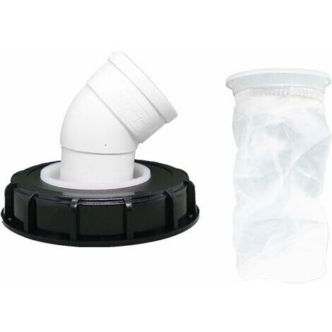 45° Filtre à Couvercle IBC, Filtre à Eau de Pluie en Nylon 163 mm, Lavable avec Couvercle pour réservoir d'eau de Pluie IBC DN 150
