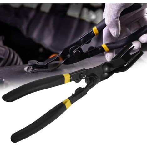 Pince a Degrafer en Acier Porte de Voiture Automatique Clip Universelles Outil Demontage Garniture Voiture Pince à Clips Voiture pour Garnitures Systèmes Audio/Radio de Voitures(Jaune)