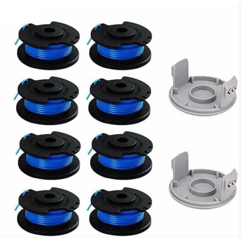 Accessoire pour coupe-bordure , 10 Paquets Bobine de Rechange pour Coupe-bordure pouce pour Ryobi , Compatible Avec Ryobi One + AC14RL3A, Coupe-fil Sans Fil , 8 Bobines + 2 Capuchons de Coupe