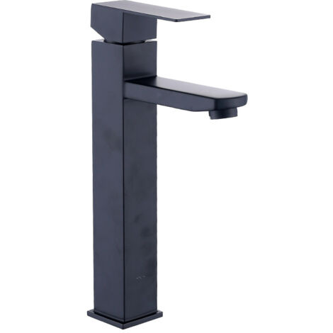 Robinet noir bec haut mitigeur lavabo haut monotrou robinet de lavabo avec mitigeur cuivre mitigeur eau chaude et froide salle de bain