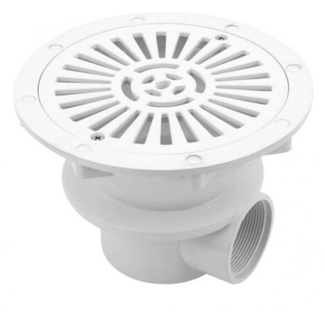 Autre accessoire pour piscine Grille de drainage à fond rond pour piscines en béton - Diamètre 21 cm - Blanc