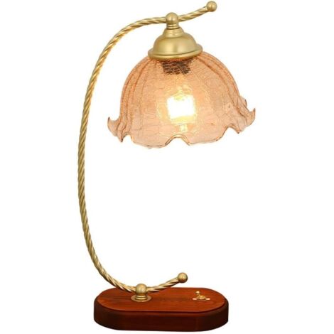 Lampe de chevet chambre étude verre vintage français, Gradation tricolore jaune chaud blanc (1/5)