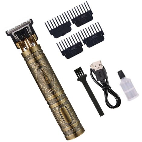 Tondeuse à cheveux pour homme avec lame T imperméable et 4 peignes guide tondeuse à cheveux avec écran numérique LCD Tondeuse à cheveux pour famille et salon de coiffure (1/5)