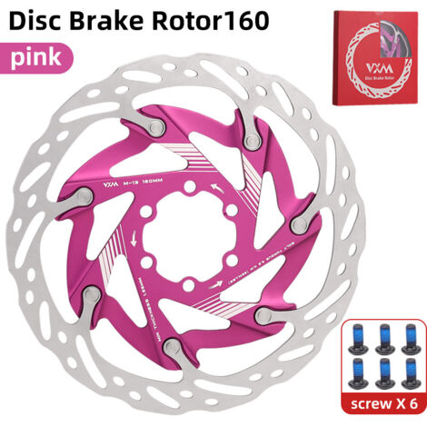 160 mm rose Plaquettes de frein pour vélo, plaquettes de frein à disque à six trous, disques de frein, accessoires de vélo, plaquettes de frein à disque, 160 mm (1/5)