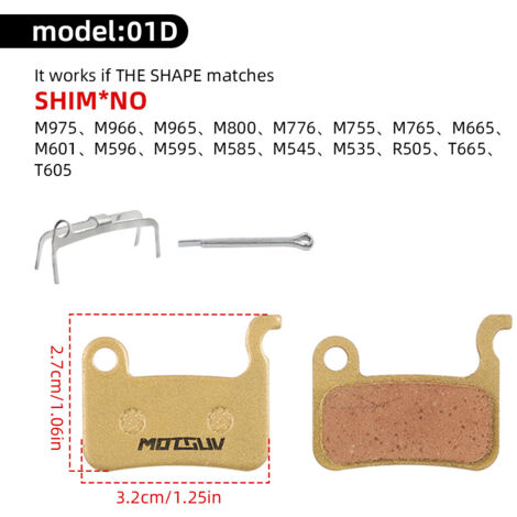 Métal à base de cuivre 01D Plaquettes de frein pour vélo BB5, plaquettes de frein à disque entièrement métalliques à base de cuivre, plaquettes de frein à disque hydrauliques et accessoires. (1/5)