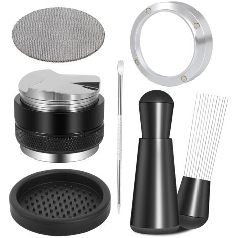 Ensemble de quatre pièces B 53 mmDistributeur de café en acier inoxydable, distributeur de café à trois lames, 51/53/58 mm, tasseur à double tête et double usage, tasseur à café de 58 mm. (1/5)