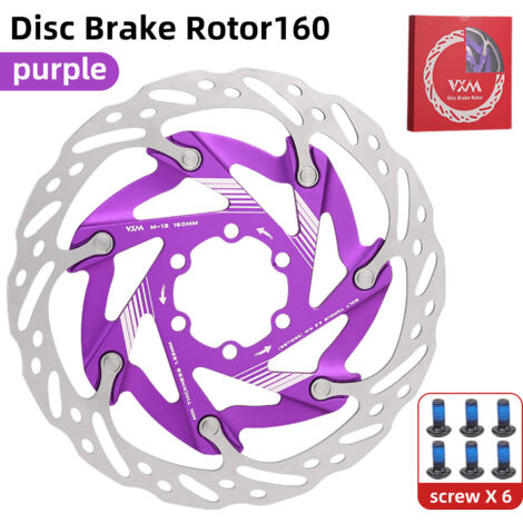 Violet de 160 mm Plaquettes de frein pour vélo, plaquettes de frein à disque à six trous, disques de frein, accessoires de vélo, plaquettes de frein à disque, 160 mm (1/5)
