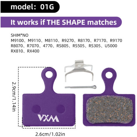 01G Plaquettes de frein pour vélo, plaquettes de frein semi-métalliques pour vélo électrique, plaquettes de friction (1/5)