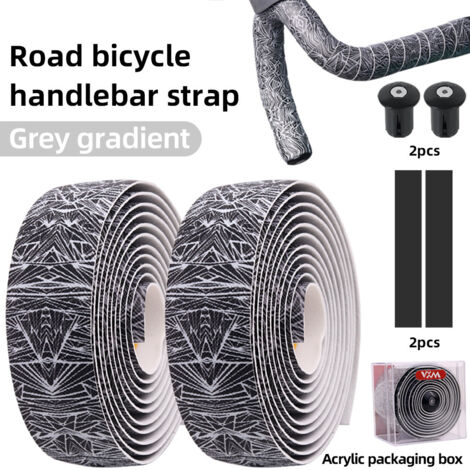 gris Guidon de vélo VXM avec motif craquelé dégradé, respirant, antidérapant, absorbant les chocs et sangles douces et durables. (1/5)