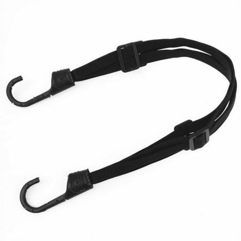 60 cm Noir Sangles élastiques, cordes pour casque, sangles pour bagages de vélo, cordes pour casque de moto, cordons élastiques (1/4)