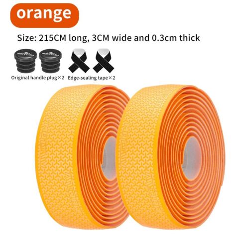 Ruban de guidon orange style Mercedes pour vélo de route Poignées de guidon de vélo avec sangles uniques, matériau antidérapant et absorbant la transpiration, et conception absorbant les chocs/antidér (1/5)