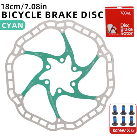Disque flottant cyan de 180 mm Disque de frein flottant VXM pour vélo, 160/180 mm, plaquettes de frein à disque à six broches (1/5)