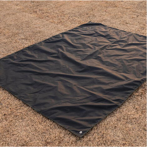 Noir 2m&2m Tapis d'extérieur imperméable et résistant à l'humidité, tapis de tente de camping résistant à l'usure, tapis de sol imperméable en tissu Oxford, tapis de pique-nique, tissu de pique-nique (1/5)