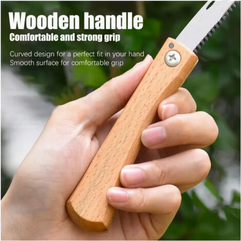 Mini scie pliante en noyer Scie pliante, scie à main portable d'extérieur, scie à bois domestique, petite scie à main à denture fine pour bois dur (1/4)