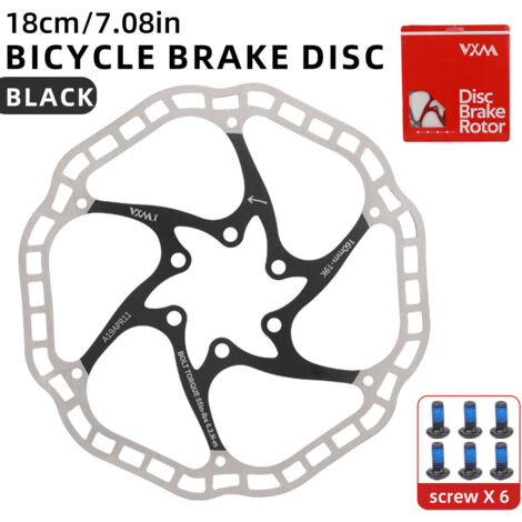 disque flottant noir de 180 mm Disque de frein flottant VXM pour vélo, 160/180 mm, plaquettes de frein à disque à six broches (1/5)