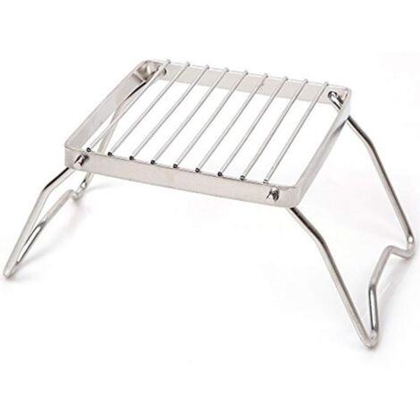 Grilles de brûleur réglables à double trou [Emballées dans un sac de rangement] Support de réchaud extérieur en acier inoxydable, grille de barbecue pliable, support pour mini réchaud à gaz, support p