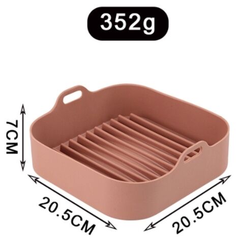 Friteuse à air Silicone Plat de cuisson Friteuse à air Silicone Pot Pad Four Isolation Pad Pizza Pan Cuisine Marron (1/3)