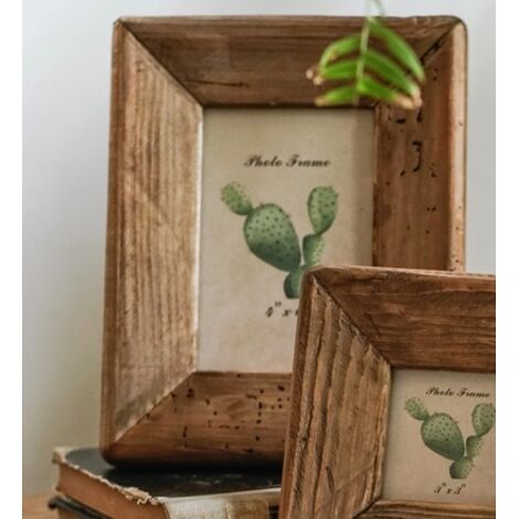 Cadre photo en bois maison salon chambre décoration cadre photo décoration de bureau artisanat cadre photo carré (1/3)
