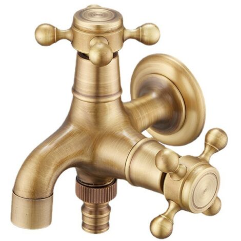 Laiton Total De Haute Qualité Brossé Double À L'aide De La Machine À Laver et De Salle De Bain et D'angle et De Jardin Mélangeur Extérieur A (1/4)
