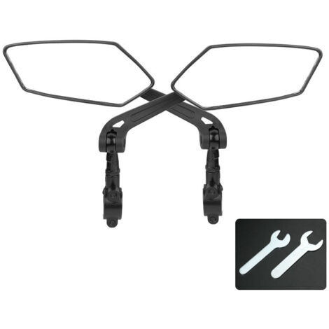 2 Retroviseur Velo Retroviseur Trotinette Electrique Miroir Velo Réglage 360° Compatible Tous Modèles pour Guidon 20 à 24 mm, VTT Accessoire Velo Scooter
