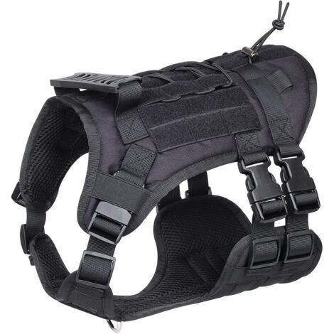 Gilet d'entraînement réglable pour chien avec poignées Noir (1/3)
