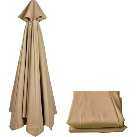 Pare-soleil de rechange 6 baleines (2 m/2,7 m/3 m) Pare-soleil de rechange, tissu de rechange pour pare-soleil (kaki, porte-parapluie non inclus).