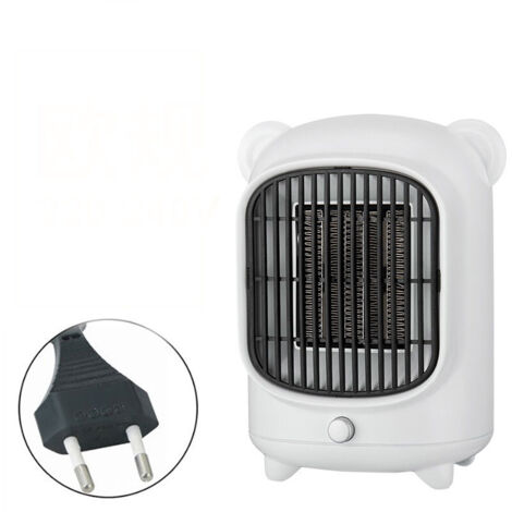 Radiateur soufflant électrique portable en céramique PTC vert, petit radiateur soufflant en céramique, mini radiateur soufflant avec thermostat réglable, 500 W, prise US, protection contre la surchauf (1/5)