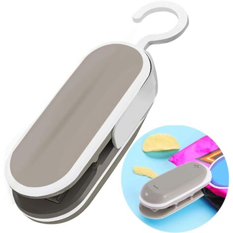 Mini scellant portable 2 en 1 thermoscellant avec crochet pour sacs chips stockage des aliments collations sacs Ziploc (1/5)
